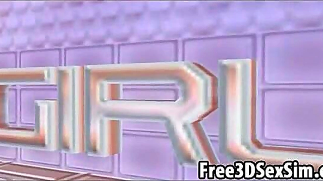 Sexy 3D cartoon hotties having a steamy show