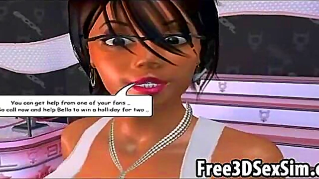 Sexy 3D cartoon hotties having a steamy show