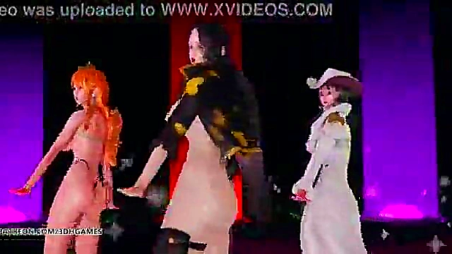 [MMD] Girl's 18+ Day - Expectation Hot Striptease Boa Hancock Nami Nico Robin One Piece 3D Porn Hentai Uncensored