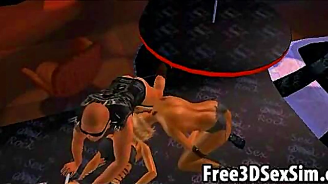 Two sexy 3D cartoon blonde hotties getting fucked