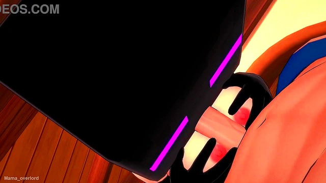 Girl 18+friend uses Enderman mask to play (3D hentai)
