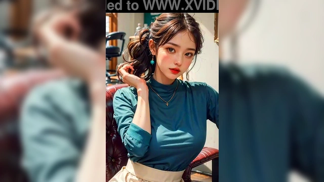 (3D ANIMATED HENTAI ASIAN MODEL) at the beauty salon (with pussy masturbation ASMR sound!)