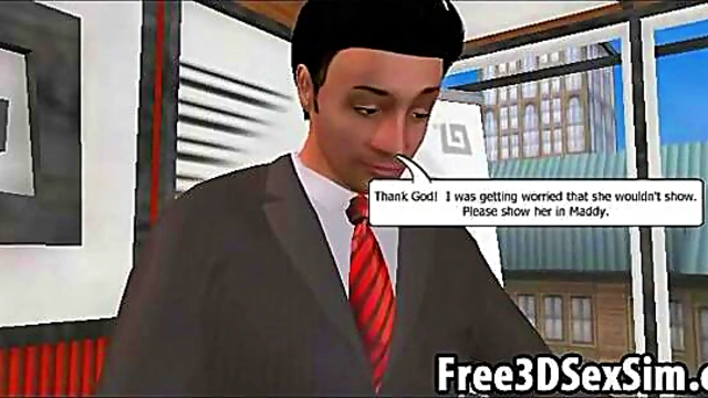Sexy 3D cartoon secretary gets fucked by her boss