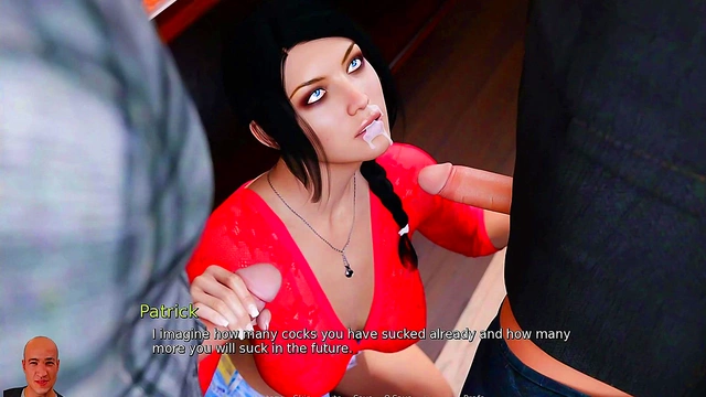 Anna Exciting Affection #15 - Anna sucks two dicks at once - 3d hentai game