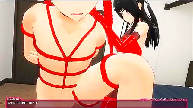 Escalation! Scene 14 "Rope bondage and whipping" (PVC Victoria red)