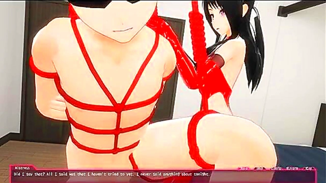 Escalation! Scene 14 "Rope bondage and whipping" (PVC Victoria red)