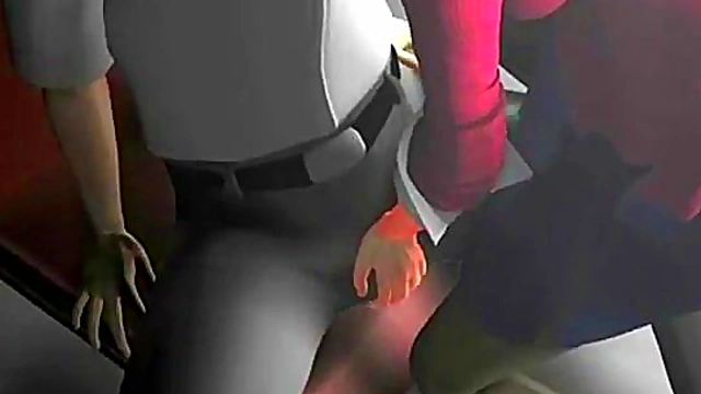 Busty 3D secretary sucking cock at the office