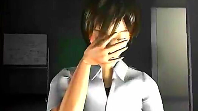 Busty 3D secretary sucking cock at the office