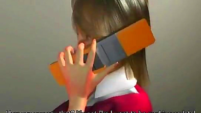 Busty 3D secretary sucking cock at the office