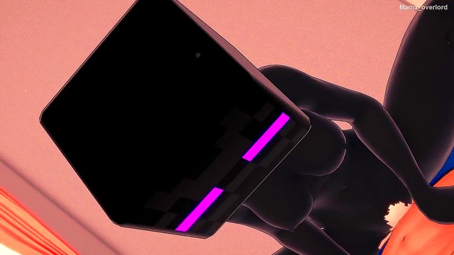 Girl 18+friend dresses up as an enderman to play in her bed (3D hentai) (minecraft)