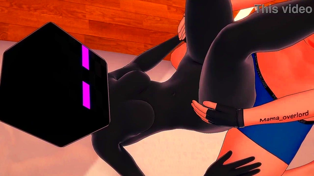 Girl 18+friend dresses up as an enderman to play in her bed (3D hentai) (minecraft)