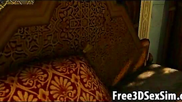 Two foxy 3D cartoon hotties sucking and fucking a guy