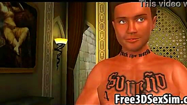 Two foxy 3D cartoon hotties sucking and fucking a guy