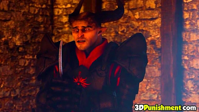 3D redhead MILF blows dick of emperor