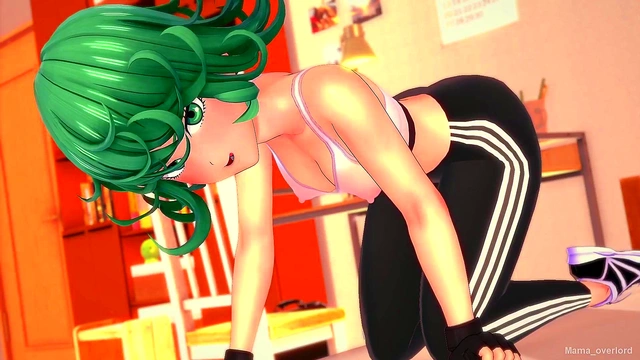 Tatzumaki beauty wants to fuck in her room (3D hentai)