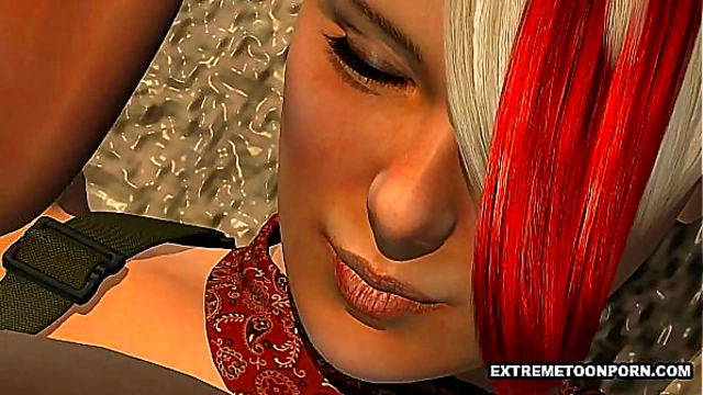 3D Babe Has Her Tits and Pussy Fucked Outdoors