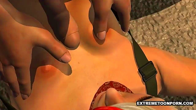 3D Babe Has Her Tits and Pussy Fucked Outdoors