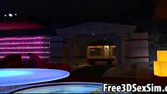 Sexy 3D cartoon brunette babe doing her dance