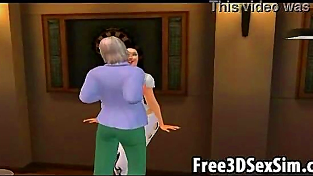 Sexy 3D cartoon brunette babe doing her dance