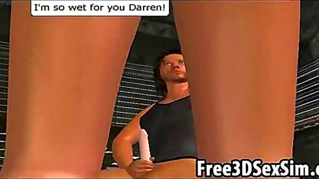 Sexy 3D cartoon redhead babe sucks and fucks