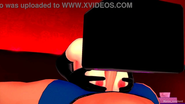 The bride is very hot, she wears fishnet stockings and an enderman mask, ready to fuck before going to (3D hentai) (minecraft)