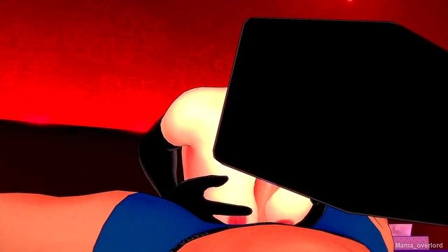 The bride is very hot, she wears fishnet stockings and an enderman mask, ready to fuck before going to (3D hentai) (minecraft)