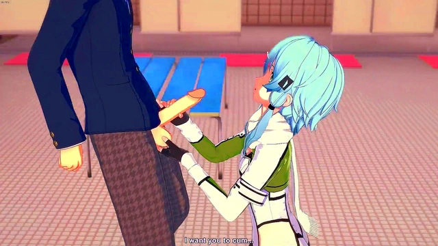 Art Online 3d Hentai - Sinon sucks cock and gets rammed TWICE