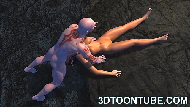 Busty 3D cartoon babe sucks cock and gets fucked