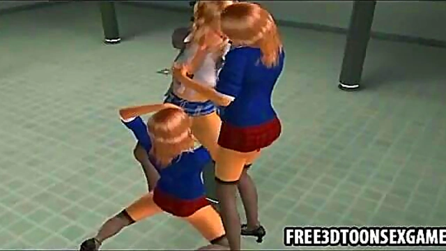 3d cartoon Girls 18+ having some fun together