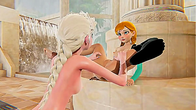 Frozen lesbian - Elsa x Anna - 3D Porn