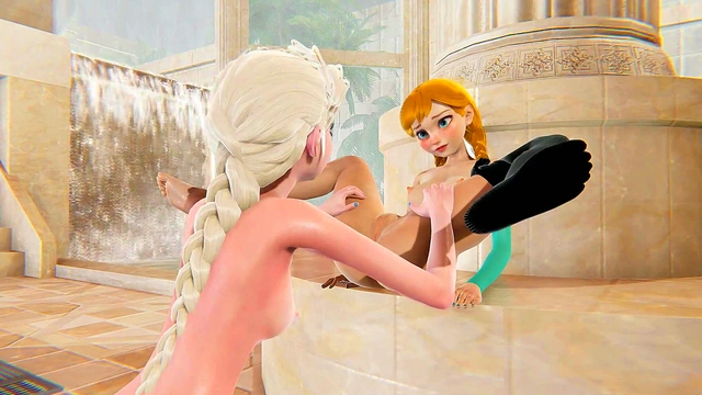 Frozen lesbian - Elsa x Anna - 3D Porn