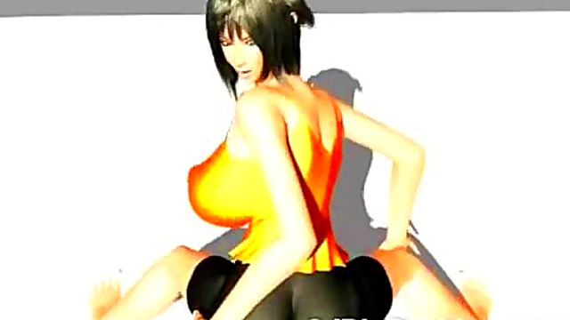 3D Animated Busty Girl 18+ Gets Cum!