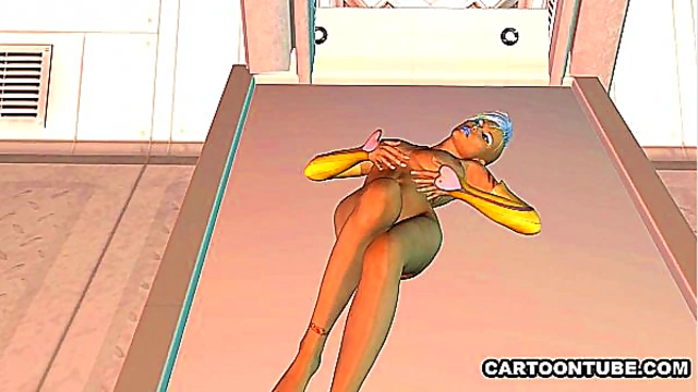 3D Emo Babe Finger Fucking and Dildoing Her Pussy