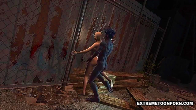 Shaved 3D Toon Babe Gets Fucked Hard by a Monster