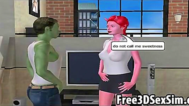 Foxy 3D cartoon devil vixen getting her pussy licked