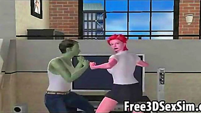 Foxy 3D cartoon devil vixen getting her pussy licked