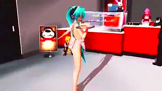 sexy naked apron 3D anime Girl 18+ dance