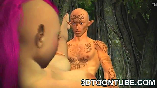 Busty 3D punk elf babe getting fucked deep and hard