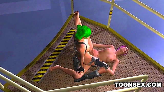 3D Emo Dyke Toys Herself and Gets Scissored