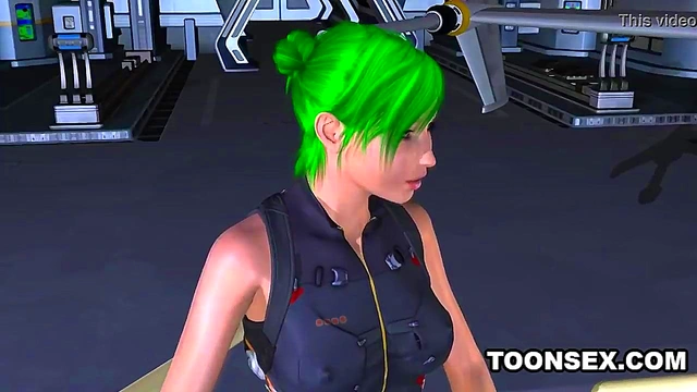 3D Emo Dyke Toys Herself and Gets Scissored