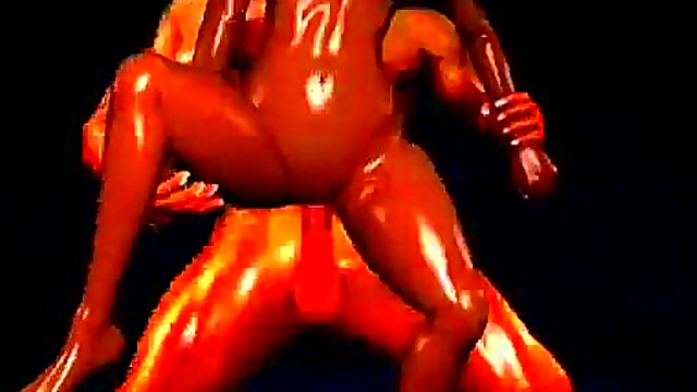 Ebony 3d hottie rammed by a muscled cock