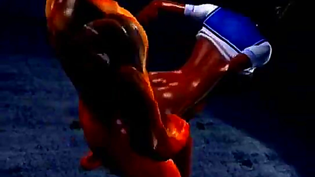 Ebony 3d hottie rammed by a muscled cock