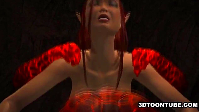 3D babe taking a pair of reptile cocks into all of her holes