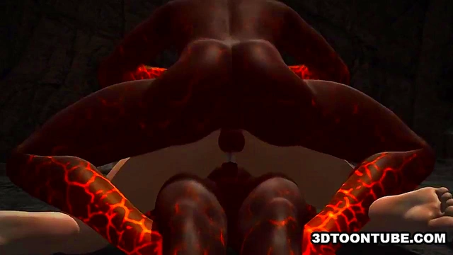 3D babe taking a pair of reptile cocks into all of her holes