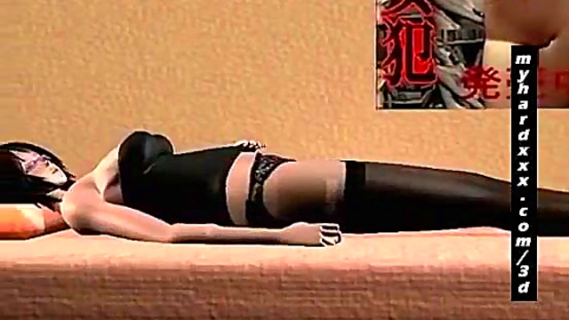 Geeky 3D Hentai Babe Slurps Hot Cum