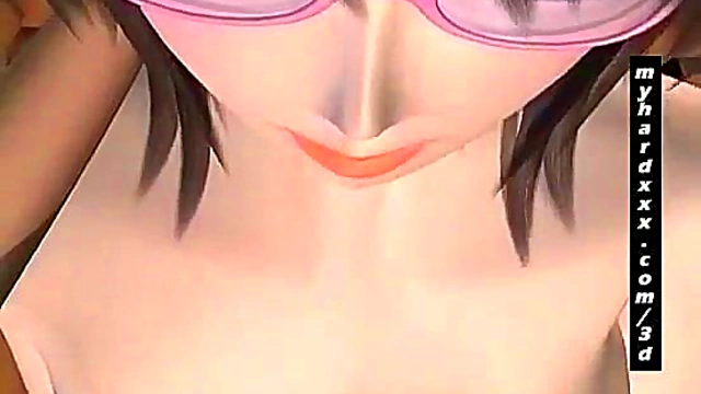 Geeky 3D Hentai Babe Slurps Hot Cum