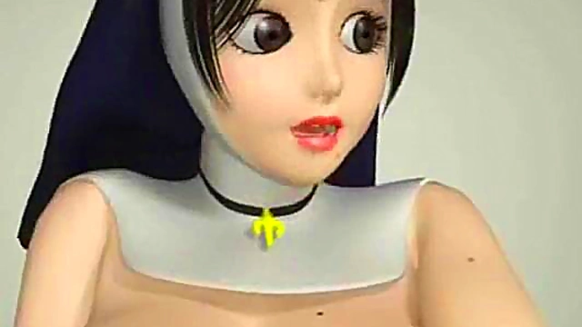 3D Nun Squirting!