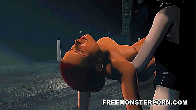 Sexy pale 3D cartoon lesbian babe getting eaten out