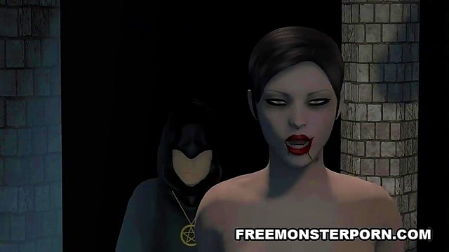 Sexy pale 3D cartoon lesbian babe getting eaten out