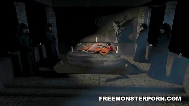 Sexy pale 3D cartoon lesbian babe getting eaten out